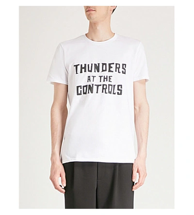 Thunders At The Controls Cotton-jersey T-shirt In White