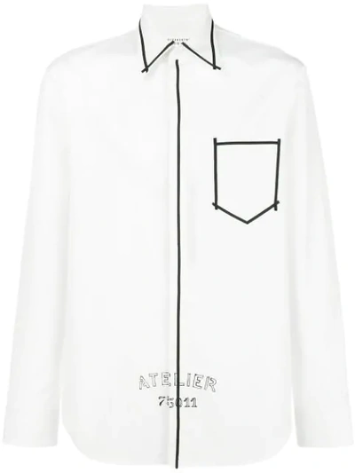 Maison Margiela Atelier Contrast Trim Shirt In White