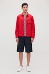 Cos Cotton-twill Shirt Jacket In Red