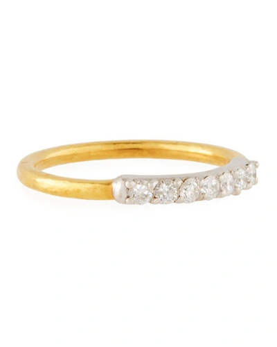 Gurhan 22k Gold Delicate Geo Pave Band Ring