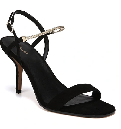 Diane Von Furstenberg Frankie Suede Sandals With Chain Strap In Black