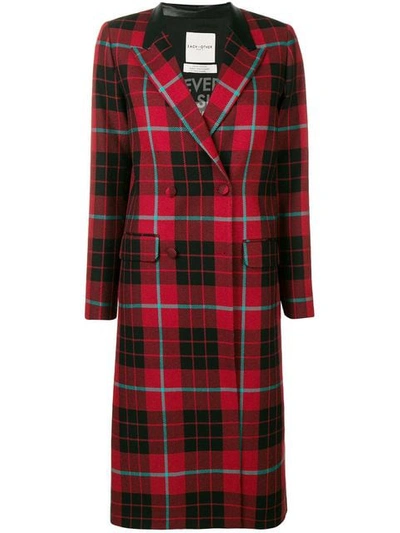 Each X Other Tartan Plaid Coat In Red Multi