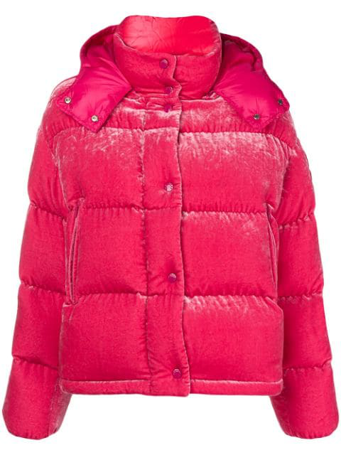 moncler pink velvet jacket