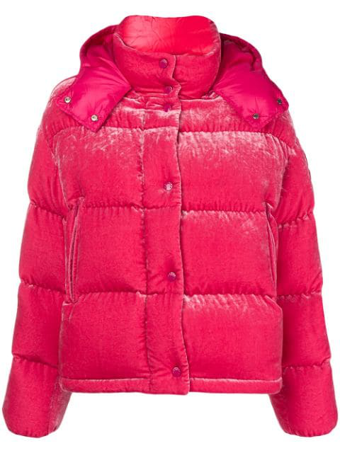 moncler pink jacket velvet
