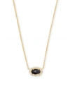 Kendra Scott Chelsea Pendant Necklace In Black/ Gold