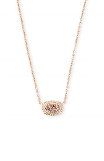 Kendra Scott Chelsea Pendant Necklace In Rose Gold Drusy Cz/ Rose Gold