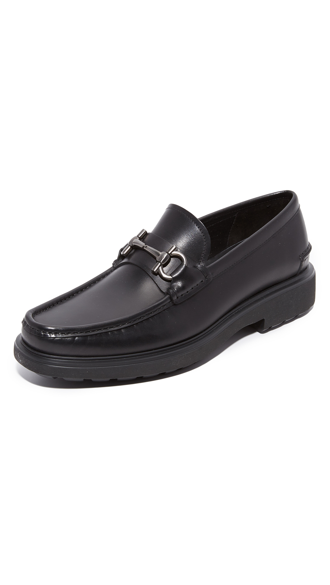 Salvatore Ferragamo Glasgow Leather Loafers In Black | ModeSens