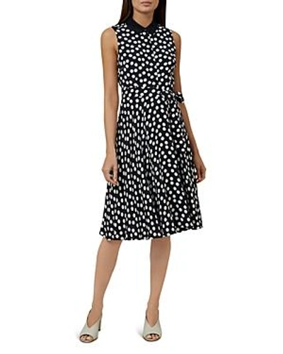 Hobbs London Belinda Polka Dot Shirt Dress In Navy Ivory