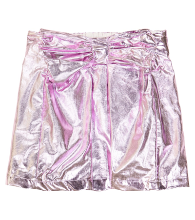 Caroline Bosmans Kids' Bow-embellished Cotton-blend Skirt In Soft Lilac