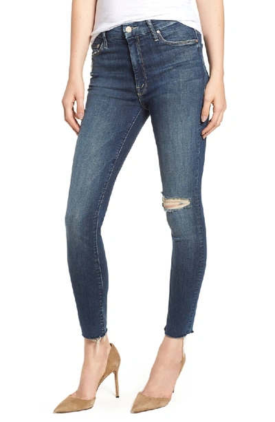 Mother The Looker High-rise Ankle Fray Skinny Jeans In Close To The Edge