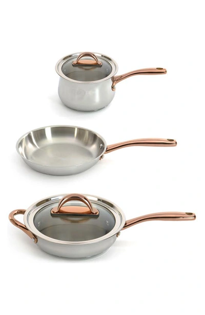 Berghoff Ouro Gold Cookware Five-piece Set In Silver Rose Gold