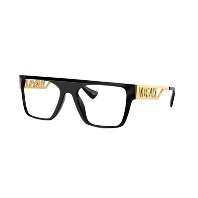 Versace Ve 3326u Gb1 55mm Unisex Rectangle Eyeglasses 55mm In Black