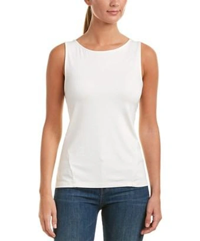 Three Dots Open Back Tank In White