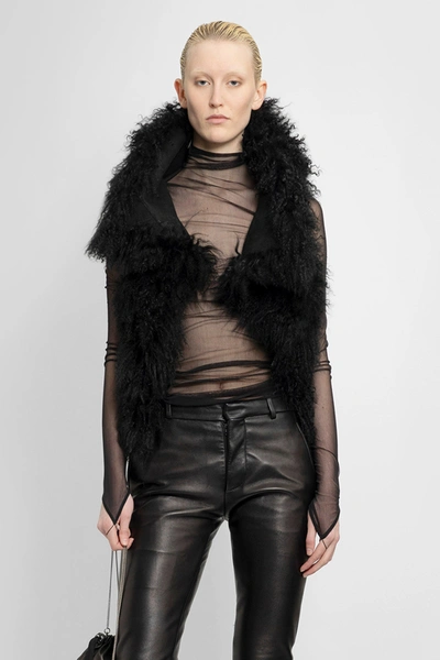 Ann Demeulemeester Woman Black Waistcoats