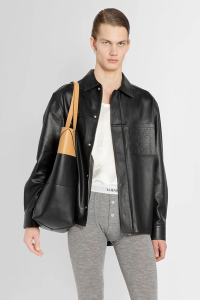 Loewe Man Black Leather Jackets