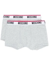Moschino Underwear Twin Pack Logo Band Boxers In Black,white