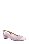 J. Reneé Faleece Crystal Embellished Slingback Pump In Pink