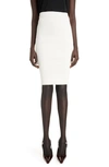 Saint Laurent Rib Pencil Skirt In Naturel