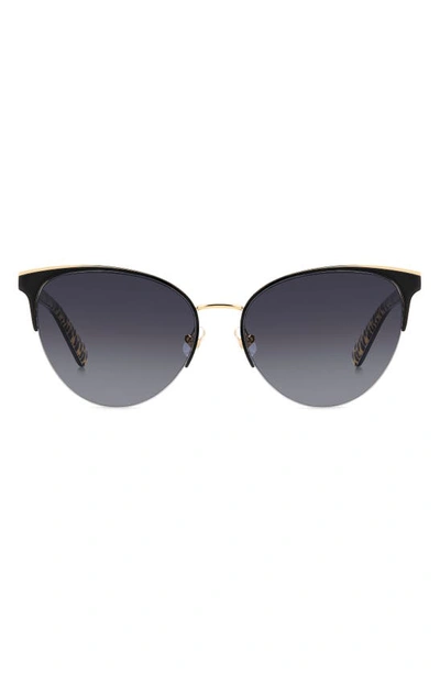 Kate Spade Izara 57mm Gradient Cat Eye Sunglasses In Black/ Grey Shaded