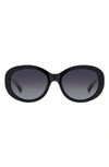 Kate Spade Avah 56mm Gradient Round Sunglasses In Black/gray Gradient