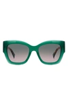 Missoni 53mm Square Sunglasses In Green Havana/ Green Pink