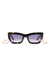 Missoni 53mm Cat Eye Chain Sunglasses In Havana Violet Gradient