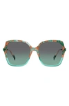 Missoni 57mm Square Sunglasses In Green Pattern Gradient