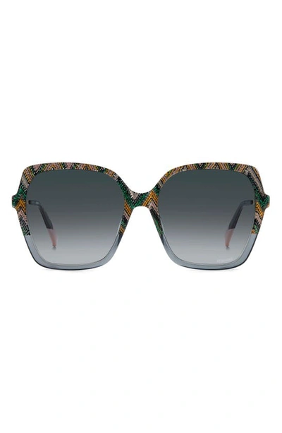 Missoni 57mm Square Sunglasses In Grey Pattern Gradient