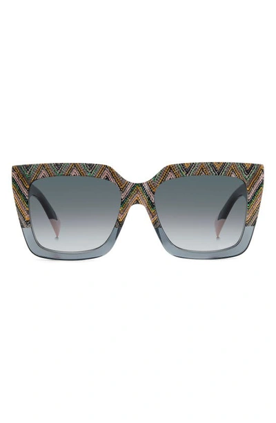 Missoni 55mm Square Sunglasses In Grey Pattern Gradient