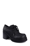 Ziginy Funk Platform Derby In Black Leather