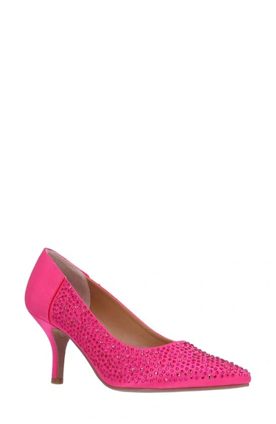 J. Reneé Rishna Crystal Embellished Pointed Toe Pump In Fuchsia