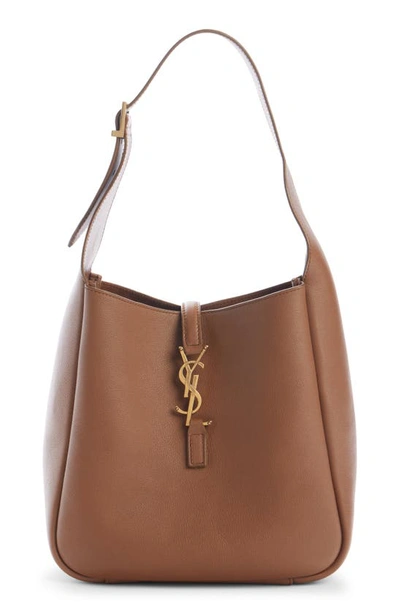 Saint Laurent Le 5 A 7 Ysl Small Hobo In Smooth Supple Leather In Fox