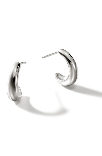 John Hardy Small Surf J Hoop Earrings In Silver