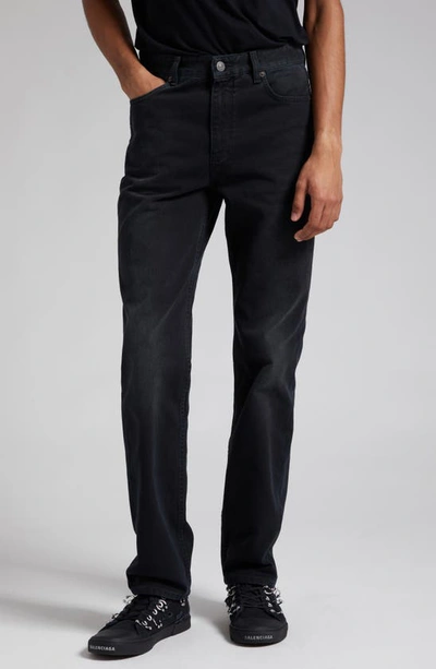 Balenciaga Slim Fit Jeans In Sunbleached Black