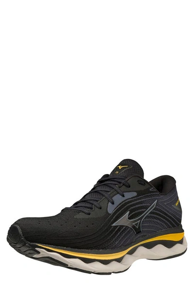 Mizuno Wave Sky 6 Running Sneaker In Black-tradewinds