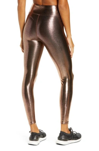 Heroine Sport Marvel Metallic High Waist Leggings In Bronze
