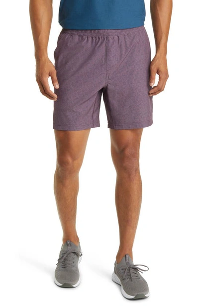 Rhone Mako 7-inch Water Repellent Shorts In Maroon/ Navy Texture Print