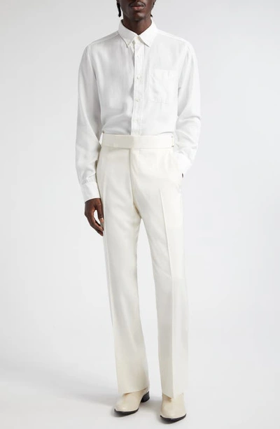 Tom Ford Slim Fit Lyocell Button-down Shirt In White