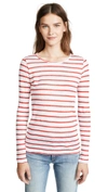 One By Stripe & Stare One By Breton Jersey Long Sleeve Tee In Red/white