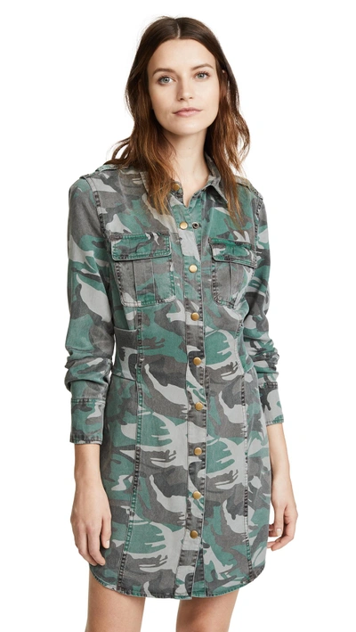 Pam & Gela Camo Shirt Dress In Camo Print