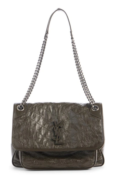 Saint Laurent Medium Niki Matelassé Leather Shoulder Bag In Light Musk