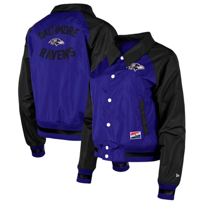 New Era Purple Baltimore Ravens Coaches Raglan Full-snap Jacket
