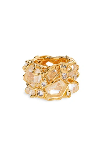 Zimmermann Crystal Swirl Ring In Gold