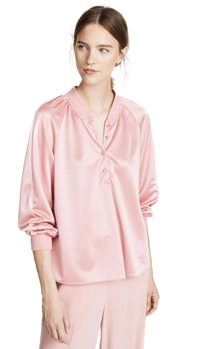 Tibi Raglan Pullover In Pink