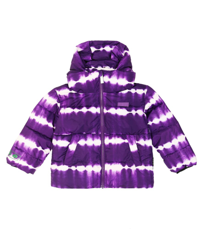 Molo Purple Down Jacket For Kids With Logo In Violet