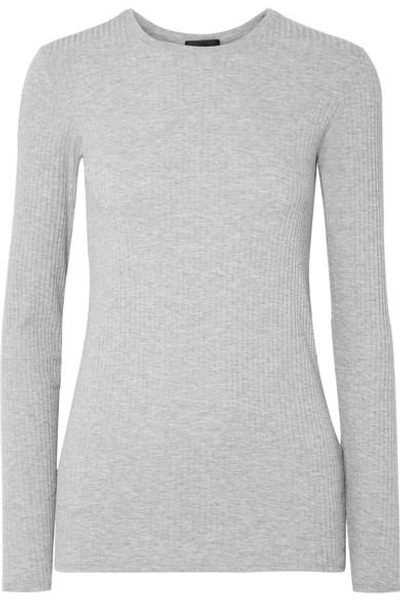 Atm Anthony Thomas Melillo Ribbed Stretch-micro Modal Top In Gray