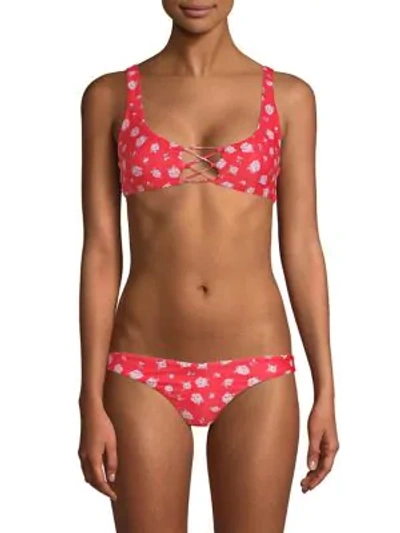 Wildfox Isabelle Bikini Top In Ditsy Rose