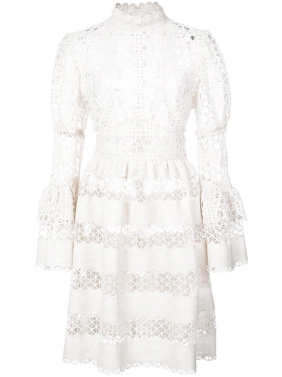 Anna Sui Dew Drop And Trellis Lace Dress - White