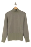 Theory Mixed Media Turtleneck Top In Green