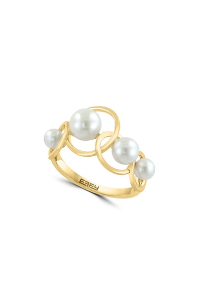 Effy 14k Gold 4-6.5mm Pearl Ring In Yellow Gold